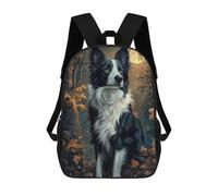 sinyumoney Border Collie Under Moonlight Sac À Dos Scolaire Imprimé En 3D, Sac À Dos Tendance Pour Enfants, Sac À Dos Pour Garçons, Élèves Du Collège 17inch
