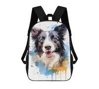 sinyumoney Border Collie Watercolor Sac À Dos Imprimé En 3D Pour Garçons, Sac D'école Grande Capacité, Sac De Voyage, Sac À Livres, Sac D'école Pour Garçons, Mochila 17inch