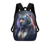sinyumoney Boss Tiger In Suit Sacs À Dos Scolaires Pour Enfants, Sac D'école Tendance, Sac D'école Imprimé En 3D Pour Garçons, Élèves Du Primaire Et Du Collège 17inch
