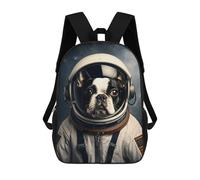sinyumoney Boston Terrier Astronaut Sac À Dos Scolaire Pour Filles Et Garçons Avec Poche, Sac À Dos Tendance Pour Enfants 17inch