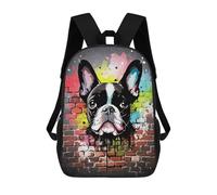 sinyumoney Boston Terrier Graffiti Sac À Dos Scolaire Pour Enfants Imprimé En 3D, Idéal Pour Les Voyages Et Les Lectures, Pour Les Garçons Et Les Élèves Du Primaire 17inch
