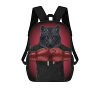sinyumoney Boxer Black Wolf Sacs À Dos Imprimés En 3D Pour Enfants 17inch Sacs À Dos Tendance Et Décontractés Pour La Journée, Sacs De Voyage, Sacs À Dos D'extérieur Pour Garçons Et Filles