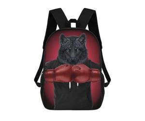 sinyumoney Boxer Black Wolf Sacs À Dos Imprimés En 3D Pour Enfants 17inch Sacs À Dos Tendance Et Décontractés Pour La Journée, Sacs De Voyage, Sacs À Dos D'extérieur Pour Garçons Et Filles