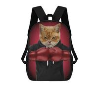 sinyumoney Boxer Cat Sac À Dos Imprimé En 3D Pour Enfants, Sac D'école Grande Capacité, Sac De Voyage, Sac À Livres, Sac À Dos Scolaire Pour Enfants 17inch