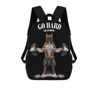 sinyumoney Boxer Dog Weightlifting Sacs À Dos Pour Enfants, Cartables 3D Personnalisés Pour Garçons Et Filles, Grands Sacs À Dos Scolaires Décontractés 17inch