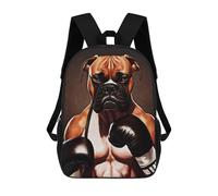 sinyumoney Boxer Man Dog Sac À Dos Scolaire Pour Filles Et Garçons, Sac À Dos Avec Poche, Sac À Dos Tendance Pour Enfants 17inch