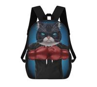 sinyumoney Boxer Tuxedo Cat Sacs À Dos Scolaires Pour Enfants, Sac D'école Tendance, Sac D'école Imprimé En 3D Pour Garçons, Élèves Du Primaire Et Du Collège 17inch