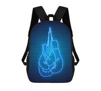 sinyumoney Boxing Gloves Neon Sac À Dos Enfant Tendance Et Amusant, Sac À Dos Pour Garçons Et Adolescents, Sac D'école Imprimé En 3D Pour Garçons 17inch