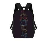sinyumoney Boxing Line Pop Art Sac À Dos Avec Poche, Sacs À Dos Imprimés En 3D, Sacs De Voyage, Sacs À Livres, Sacs D'école Pour Enfants 17inch