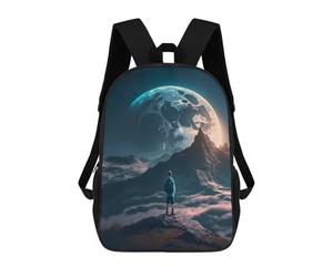 sinyumoney Boy Looking at The Moon Sacs À Dos Pour Enfants, Cartables Imprimés En 3D, Sacs À Dos Pour Élèves Du Primaire Et Du Collège (garçons Et Filles) 17inch