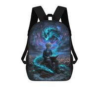 sinyumoney Boy Reading with Dragon Spirit Sac À Dos En Peluche À Motif Dessin Animé, Sac À Dos 3D Pour Enfants, Idée Cadeau D'anniversaire Pour Garçons Et Filles 17inch
