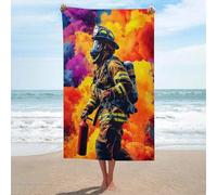 sinyumoney Bravoure des Pompiers en Action - Lot de 2 Serviettes de Bain légères, Douces et absorbantes, idéales pour la Plage et la Maison, Taille Unique