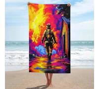 sinyumoney Bravoure des Pompiers : Un Hommage coloré. Serviette Lavable GSM, absorbante, idéale pour la Salle de Bain, la Plage, Le Spa, la Salle de Sport et l’hôtel. Taille Unique.