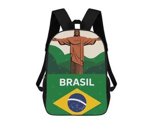 sinyumoney Brazil Christ The Redeemer Illustration Sac À Dos Scolaire Pour Enfants Imprimé En 3D, Idéal Pour Les Voyages Et Les Lectures, Pour Les Garçons Et Les Élèves Du Primaire 17inch