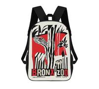 sinyumoney BRONX ZOO POSTER Sac À Dos Scolaire Pour Enfants, Sac À Dos De Voyage Décontracté, Grand Sac À Dos Pour Garçons Et Filles 17inch