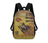 sinyumoney Brooklands 500 Miles Race Sept 24 Sacs À Dos Pour Garçons, Cartables Imprimés En 3D, Sacs À Dos De Voyage Tendance Pour Garçons (primaire, Collège) 17inch