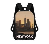 sinyumoney Brooklyn Bridge Sacs À Dos Pour Enfants, Cartables, Sacs À Dos Scolaires Imprimés En 3D, Sacs À Dos De Voyage Tendance Pour Enfants (primaire, Collège) 17inch
