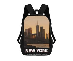 sinyumoney Brooklyn Bridge Sacs À Dos Pour Enfants, Cartables, Sacs À Dos Scolaires Imprimés En 3D, Sacs À Dos De Voyage Tendance Pour Enfants (primaire, Collège) 17inch