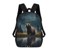 sinyumoney Brown Bear Starry Sac À Dos Scolaire Pour Enfants Imprimé En 3D, Idéal Pour Les Voyages Et Les Livres 17inch