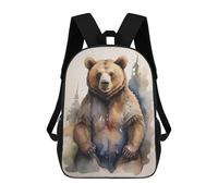 sinyumoney Brown Bear Watercolor Sac À Dos Scolaire Pour Enfants, Sac D'école Imprimé En 3D, Sac D'école Tendance Pour Garçons, Élèves Du Primaire Et Du Collège 17inch