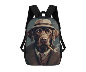 sinyumoney Brown Labrador Gangster Sac À Dos Imprimé En 3D Pour Enfants, Sac D'école Grande Capacité, Sac De Voyage, Sac À Livres, Sac À Dos Scolaire Pour Enfants 17inch