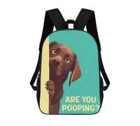 sinyumoney Brown Labrador Pooping Sacs À Dos Imprimés En 3D Pour Enfants, Sacs D'école Tendance Pour Garçons, Sacs De Voyage, Sacs Scolaires Pour Élèves Du Primaire 17inch