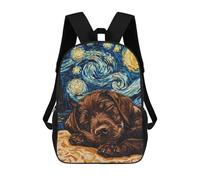 sinyumoney Brown Labrador Puppy 17inch Sacs À Dos Scolaires Imprimés En 3D - Sacs À Dos Tendance Pour Garçons Du Primaire Et Du Collège