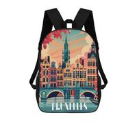 sinyumoney Brussels Charm Sac À Dos Enfant Tendance Et Amusant, Sac À Dos Pour Garçons Et Adolescents, Sac D'école Imprimé En 3D Pour Garçons 17inch