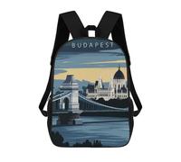 sinyumoney Budapest Cityscape Sac À Dos Scolaire Pour Enfants Imprimé En 3D, Idéal Pour Les Voyages Et Les Lectures, Pour Les Garçons Et Les Élèves Du Primaire 17inch