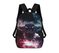 sinyumoney Bull Galaxy Sacs À Dos Pour Enfants 17inch Sac À Dos Scolaire, Sac D'école Imprimé En 3D Pour Garçons, Élèves Du Primaire Et Du Collège