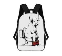 sinyumoney Bull on Toilet with Pants Down Sacs À Dos Imprimés En 3D Pour Enfants, Sacs D'école Tendance Pour Garçons, Sacs De Voyage, Sacs Scolaires Pour Élèves Du Primaire 17inch