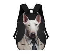 sinyumoney Bull Terrier Suit Sac À Dos Scolaire Enfant Tendance Et Décontracté, Sac À Dos Imprimé En 3D Pour Garçon, Grand Sac À Dos 17inch
