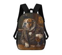 sinyumoney Bulldog Irish Pub Sac À Dos Scolaire Pour Enfants Imprimé En 3D, Idéal Pour Les Voyages Et Les Livres 17inch