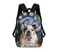 sinyumoney Bulldog Starry Night Sacs À Dos Pour Enfants, Sac À Dos Scolaire Imprimé En 3D Pour Enfants, Sac À Dos De Voyage, Sac À Livres Pour Enfants 17inch Sac D'école