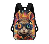 sinyumoney Bunny Headphones Art Sac À Dos Imprimé 3D Pour Enfants, Sac À Dos Léger Pour Écoliers Et Écoliers, Sac À Goûter Pour La Crèche 17inch