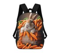 sinyumoney Bunny in Carrot Basket Sac À Dos Enfant, Sac À Dos Anime, Grand Sac À Dos Enfant, Sac À Dos Imprimé En 3D Pour Enfants, Cartable, Cartable Pour Garçons Et Filles 17inch