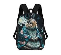 sinyumoney Bunny Kimono Sac À Dos Scolaire Pour Filles Et Garçons, Sac À Dos Avec Poche, Sac À Dos Tendance Pour Enfants 17inch