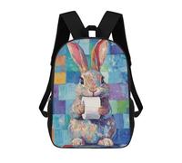 sinyumoney Bunny with Toilet Paper Sac À Dos Scolaire Imprimé En 3D, Sac À Dos Décontracté Pour Enfants, Sac D'école Imprimé En 3D Pour Garçons, Primaire Et Collège 17inch