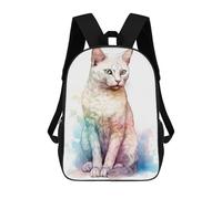sinyumoney Burmilla Cat Watercolor Sacs À Dos Tendance Imprimés En 3D 17inch Sac D'école Décontracté Pour Enfants, Garçons, Élèves Du Primaire Et Du Collège