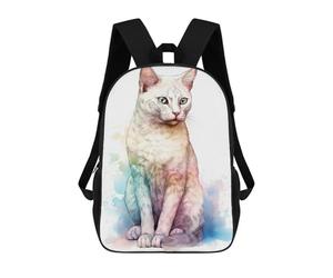 sinyumoney Burmilla Cat Watercolor Sacs À Dos Tendance Imprimés En 3D 17inch Sac D'école Décontracté Pour Enfants, Garçons, Élèves Du Primaire Et Du Collège