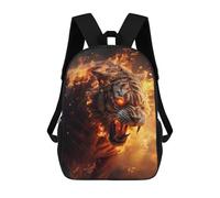 sinyumoney Burning Fantasy Tiger Glow Sacs À Dos Décontractés Pour Enfants, Sacs D'école Pour Adolescents, Filles Et Garçons, Sacs À Dos Pour Livres 17inch
