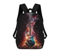 sinyumoney Burning Guitar Sac À Dos Scolaire Pour Adolescents, Imprimé En 3D, Ajustable, À Poches Tendance, Pour Enfants, Garçons, Filles, Étudiants Et Adolescents 17inch