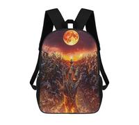 sinyumoney Burning Hand in Cornfield En Halloween Sac À Dos Imprimé En 3D, Sac D'école Décontracté Et Tendance Pour Enfants, Sac D'école Pour Garçons, Collégiens 17inch