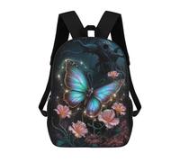 sinyumoney Butterfly And Flowers Sacs À Dos 17 Pouces Pour Enfants, Sacs D'école Imprimés En 3D Pour Élèves Du Primaire Et Du Collège, Garçons Et Filles