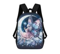 sinyumoney Butterfly Fairy Moon Night Sac À Dos Scolaire Pour Enfants, Imprimé En 3D, Tendance Et Décontracté, Pour Garçons, Élèves Du Primaire Et Du Collège 17inch