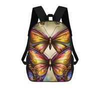 sinyumoney Butterfly in Steampunk Sac À Dos Scolaire Pour Enfants Imprimé En 3D, Idéal Pour Les Voyages Et Les Lectures, Pour Les Garçons Et Les Élèves Du Primaire 17inch