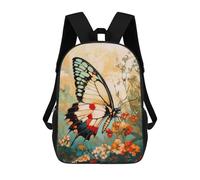sinyumoney Butterfly on Flowers Sac À Dos Scolaire Imprimé En 3D Pour Garçons Et Filles, Sac À Dos Pour Ordinateur Portable Pour Enfants/étudiants/adultes 17inch
