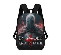 sinyumoney By Sword And by Faith Sac À Dos Scolaire Imprimé En 3D, Sac À Dos Décontracté Pour Enfants, Sac D'école Imprimé En 3D Pour Garçons, Primaire Et Collège 17inch
