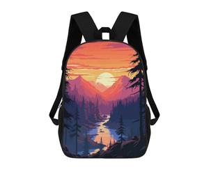 sinyumoney California River Pixel Art Sac À Dos Enfant, Cartable Pour Garçons Et Adolescents, Sac À Dos De Voyage, Sac À Dos Scolaire, Sac À Livres 17inch