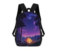 sinyumoney Campfire Nights in The Forest Sac À Dos Imprimé En 3D, Sac D'école Décontracté Et Tendance Pour Enfants, Sac D'école Pour Garçons, Collégiens 17inch